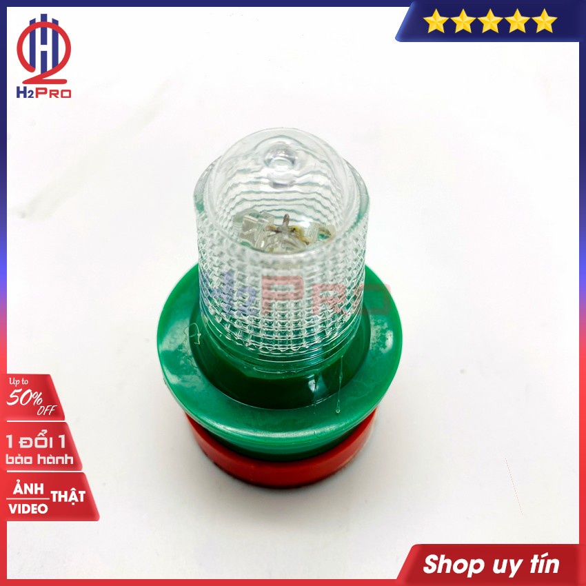 Đèn Chớp Cảnh Báo Vỏ Vàng-Nháy Xanh Đỏ Chống Nước Tặng Pin, Đèn Báo Hiệu Tàu Biển,Thu Hút Khách Hàng Cao Cấp-H2Pro Tech
