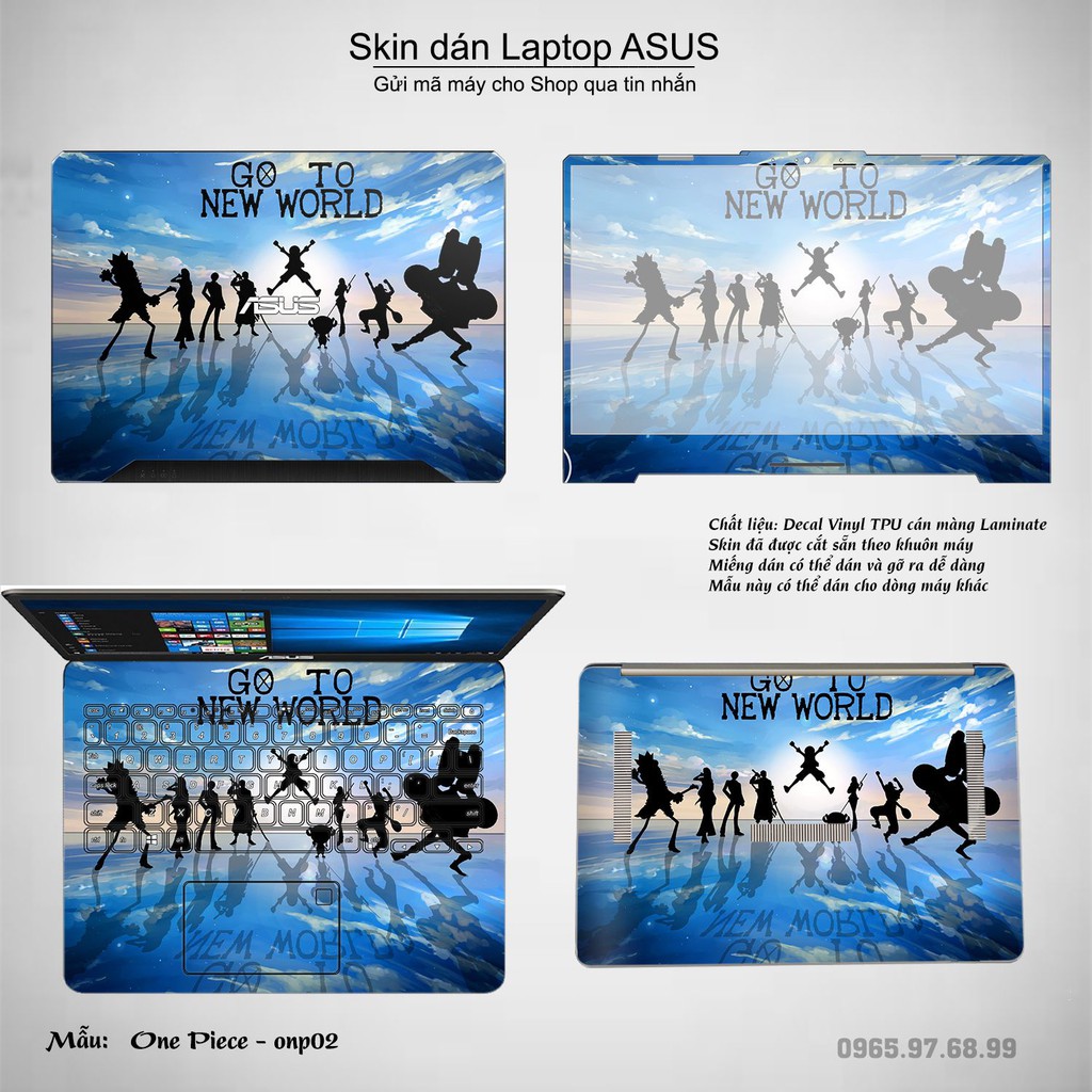 Skin dán Laptop Asus in hình One Piece (inbox mã máy cho Shop)