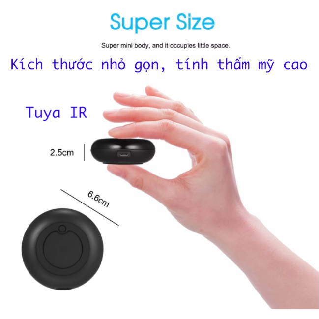 Bộ điều khiển Hồng ngoại IR thuộc Hệ sinh thái Tuya (Tuya Wifi IR), dùng App Smart Life/ Tuya.