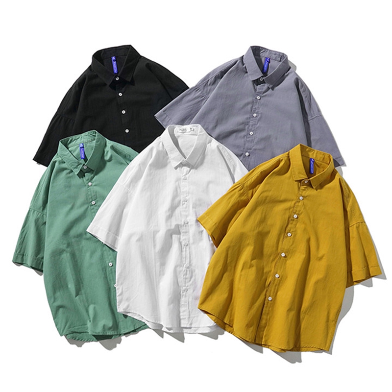 Áo sơ mi tay ngắn dáng rộng thời trang dành cho nam