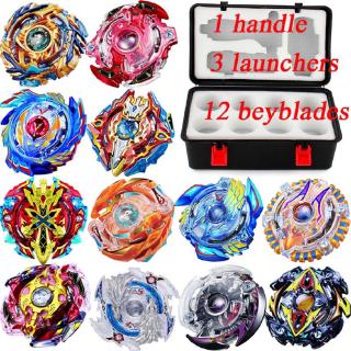 12 CÁI Beyblade Burst Quay Gyros hàng đầu với Trình xử lý quà tặng cho trẻ em