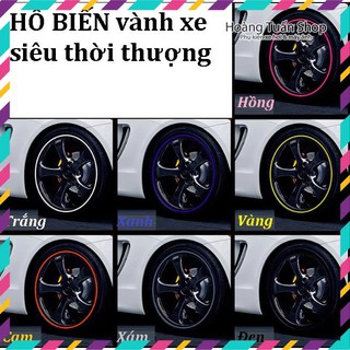 Cuộn chỉ trang trí la giăng vành ô tô 7 màu thời trang dài 8m đủ 4 bánh