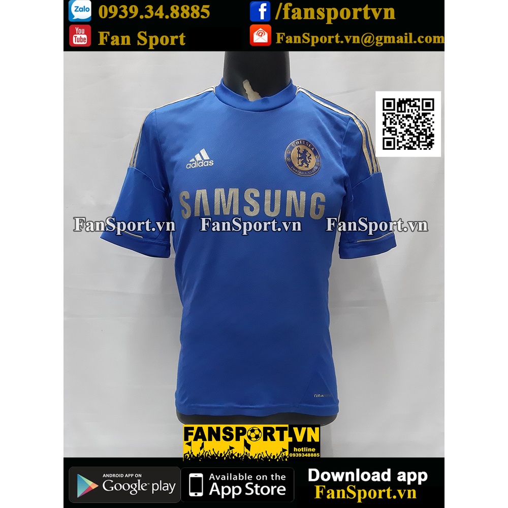 Áo đấu cầu thủ bóng đá Chelsea 2012 2013 home shirt jersey blue X23745 Adidas S