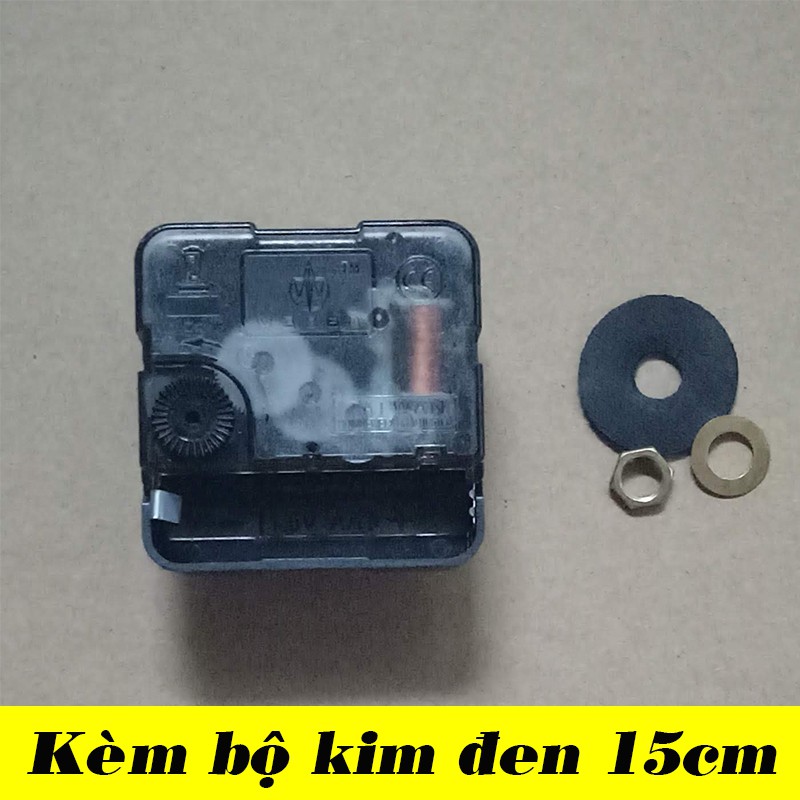 Bộ kim đen 15cm và Máy đồng hồ treo tường Taiwan kim giật M3288