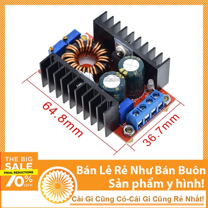 Module Tăng Áp Boost DC-DC 150W Đầu Ra 12-35V - Có Điều Chỉnh Cường Độ Dòng Điện Đầu Ra