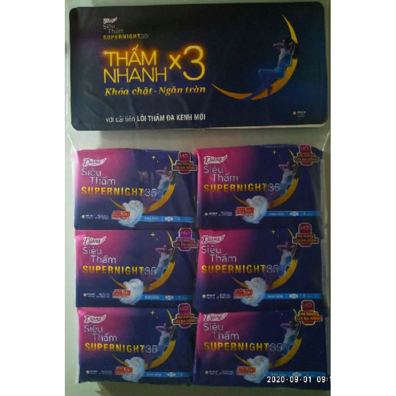 Combo 6 gói Diana đêm siêu thấm/sensi cool 29cm/35cm