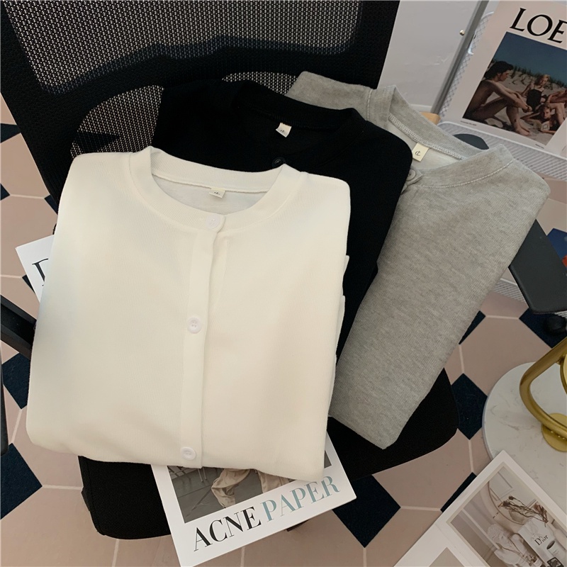 Áo Nỉ Nữ Dài Tay Cổ Tròn Thời Trang Hàn Mới