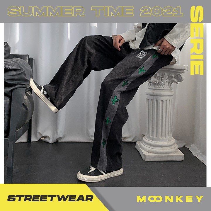 Quần Dài Ống Rộng Nam Nữ Phong Cách Streetwear SUMMER TIME 2021