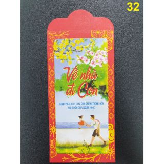 Combo 300 bao lì xì Tết 2020 Về Nhà đi con giấy ỐP 120 dày đẹp