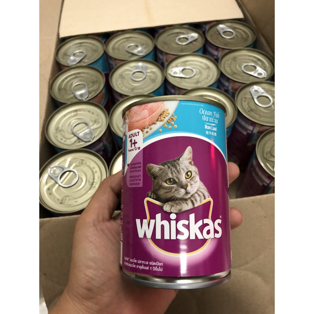 Combo 3 Lon Thức Ăn Mèo Whiskas Vị Cá Biển Lon 400g - Kpetmart