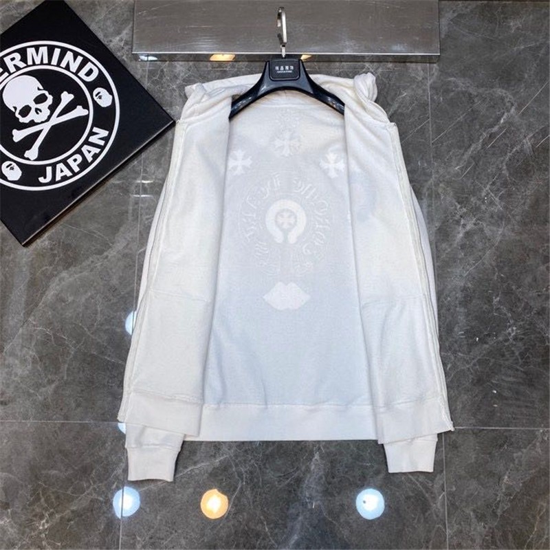⚡️[CHỈ 1 NGÀY] - Áo hoodie jacket Chrom Heart full zip logo B White cao cấp full tag túi, áo hoodie CH