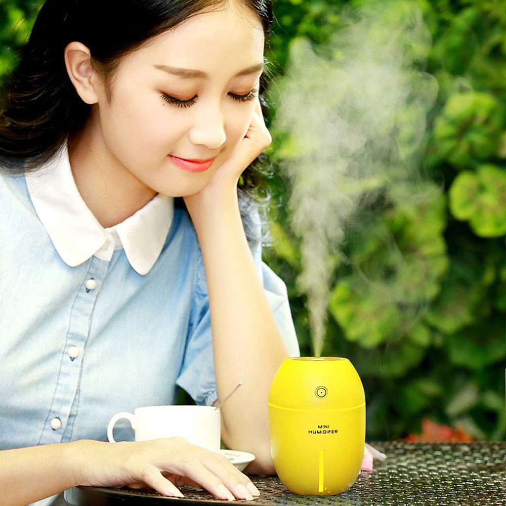 Máy tạo độ ẩm không khí Lemon Humidifier tích hợp đèn ngủ - dung tích 180ml/h - Màu cam