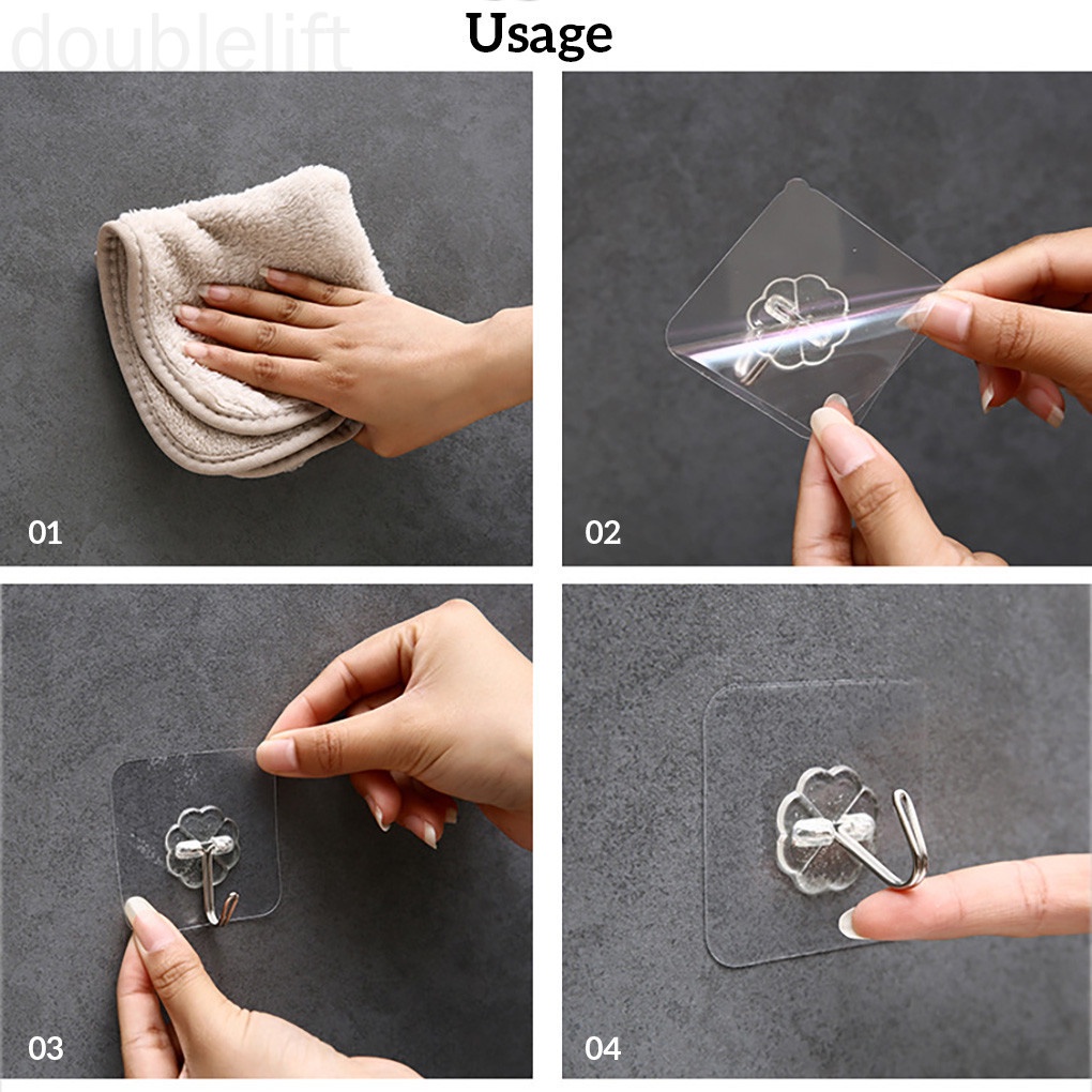 Móc Treo Đồ Dán Tường Không Cần Khoan Màu Sắc Ngẫu Nhiên Tiện Dụng