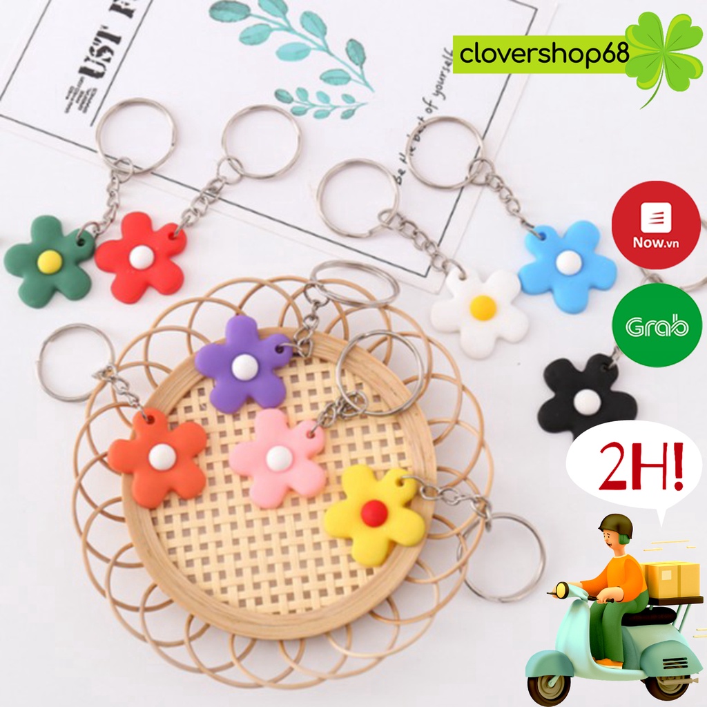 Móc khóa hình bông hoa nhiều mầu sắc  Clovershop68