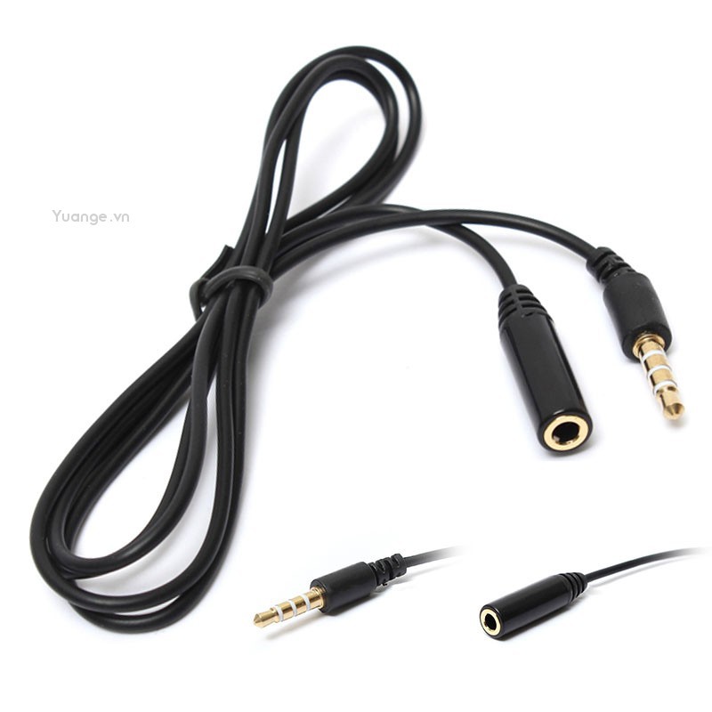 1m Dây Chuyển Đổi Từ Giác Cắm 3.5mm 4 Cực Sang Cổng Cắm Tai Nghe
