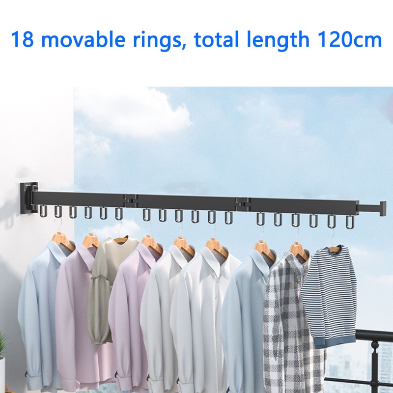 Giá Phơi Quần Áo Gắn Tường Bằng Nhôm Có Thể Gấp Gọn Tiện Dụng