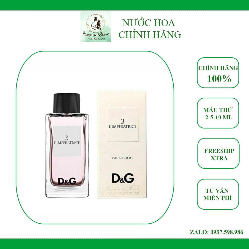 [D&G] Nước Hoa Dolce & Gabbana L'imperatrice 3 (Mẫu thử)