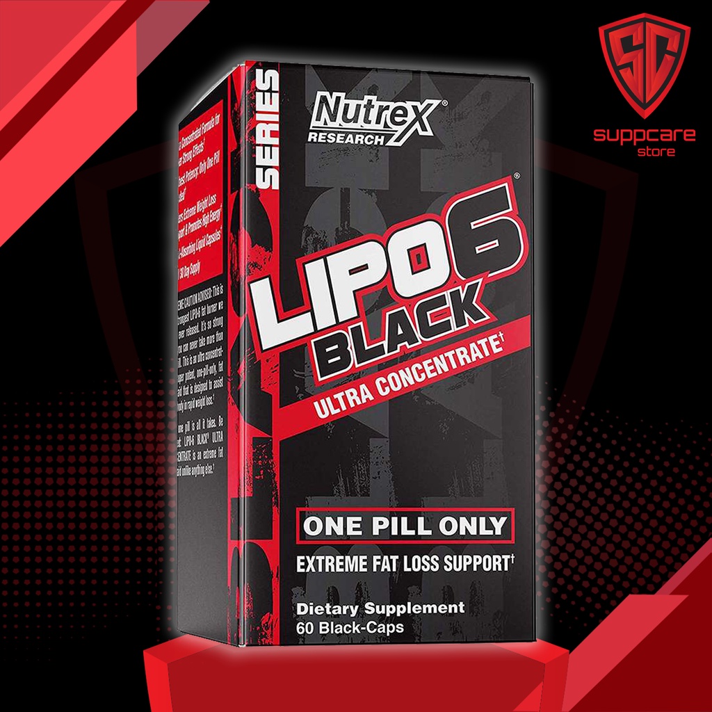 Lipo 6 | Nutrex Lipo-6 Black Ultra Concentrate Viên Uống Đốt Mỡ Cao Cấp [60 Viên] - Nhập Mỹ - Chính Hãng Suppcare Store