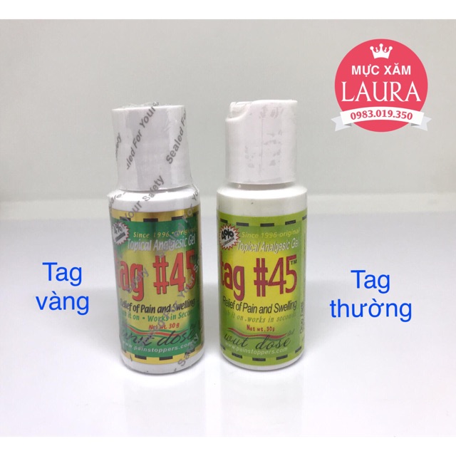 Te Tag #45 te hở hỗ trợ trong phun xăm