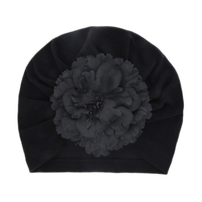 Nón trùm đầu màu trơn có hoa xinh xắn cho bé