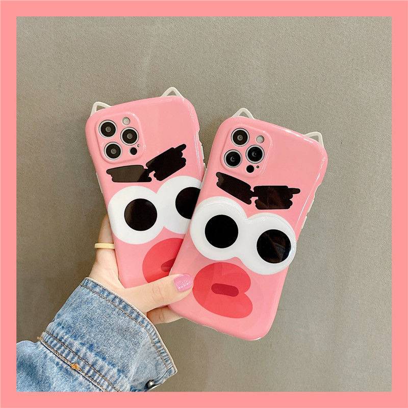 Dễ Thương Ốp Điện Thoại Có Giá Đỡ Hình Lông Mày Và Mắt To Cho Iphone 11 / 12promax / 7 / 8 / Plus / Xr / X / Xs