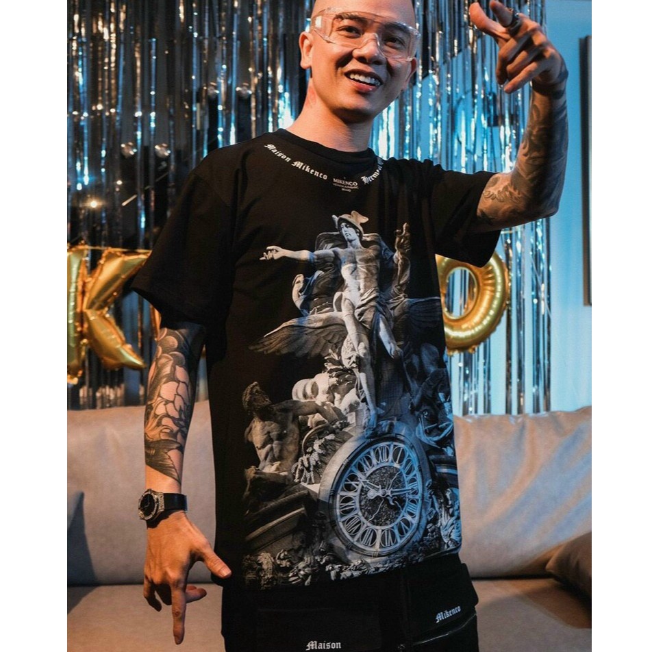 Áo thun tay lỡ mikenco lực sĩ đông hồ oversize unisex from Nam Nữ conton