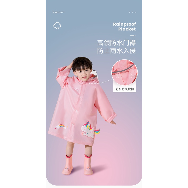 Áo Mưa Trẻ Em Cartoon Có Mũ Viền Phản Quang Cao Cấp, Chất Liệu An Toàn, Nhiều Họa Tiết Dễ Thương Hot Hit