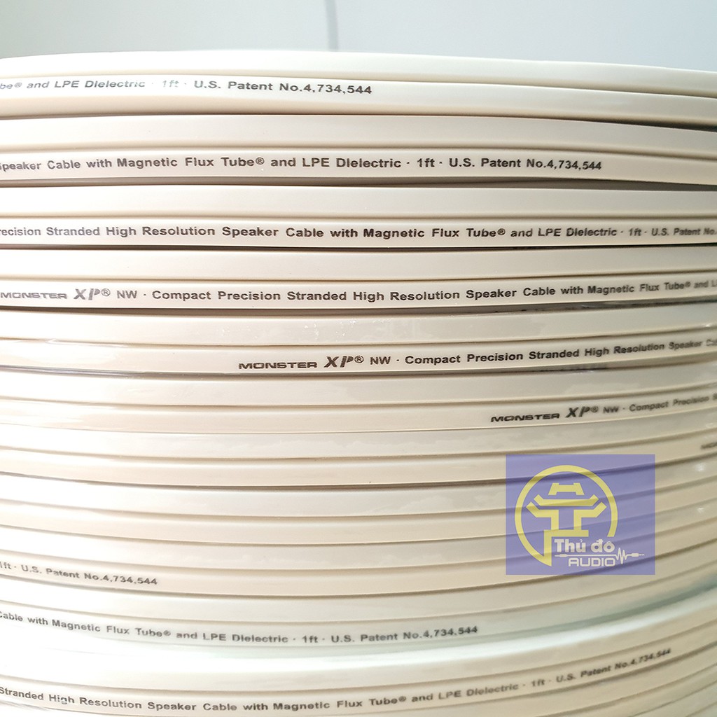 01 mét Dây loa Monster XP Dây màu trắng 2 lõi 240 sợi_ 2 lõi*1.5mm đồng nguyên chất