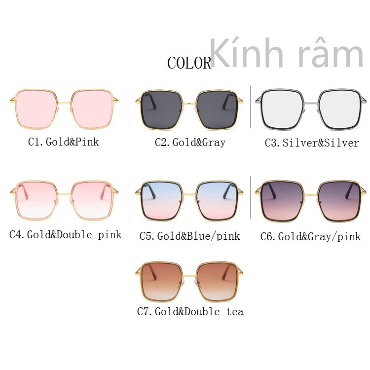 Kính chống nắng 6298 gọng vuông thời thượng