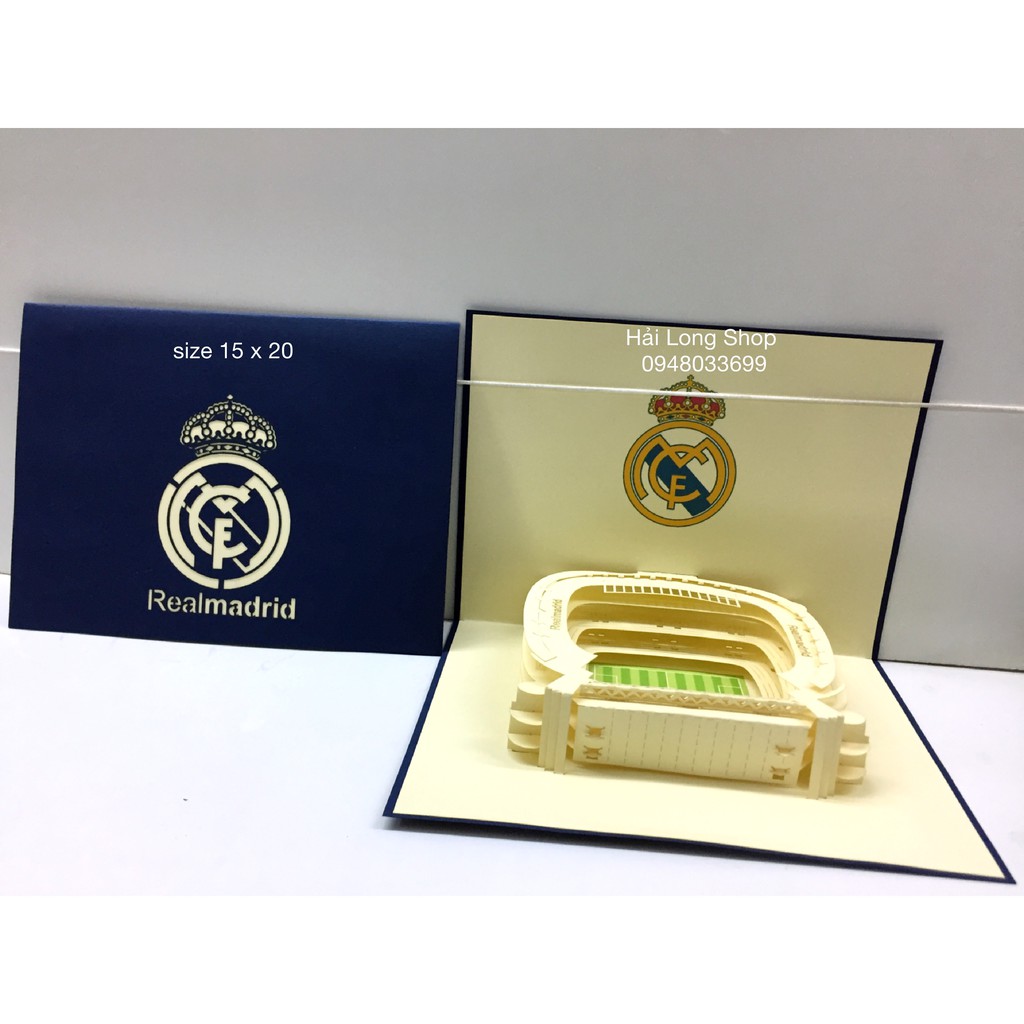 Realmadrid  Stadium  - Sân Bóng - Thiệp 3D ( mở 90 độ) | BigBuy360 - bigbuy360.vn