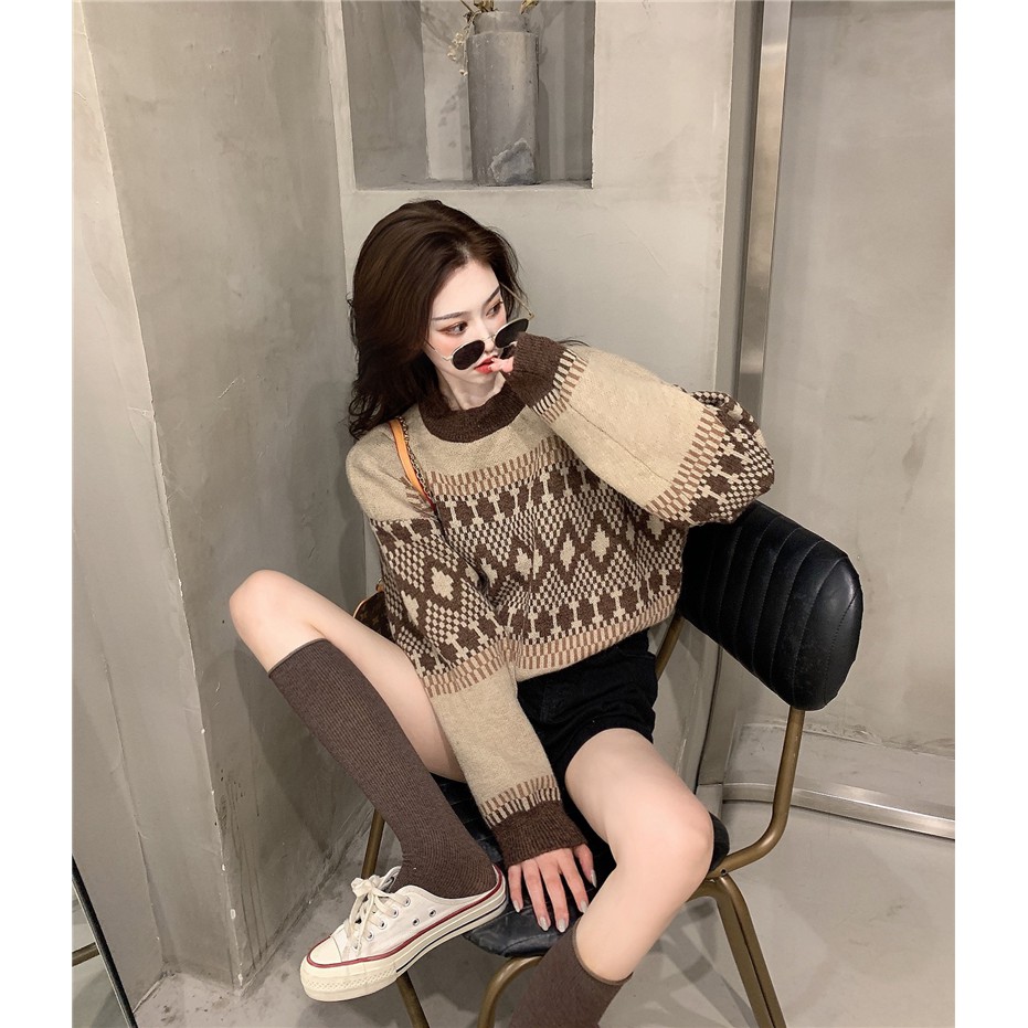 Áo len thổ cẩm silive Áo len dáng rộng hàng loại 1 | BigBuy360 - bigbuy360.vn