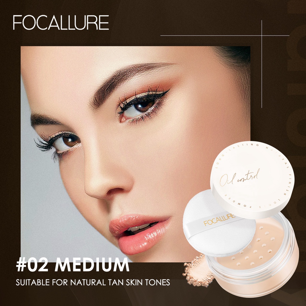 Phấn Phủ Dạng Bột Focallure Kiểm Soát Dầu Cho Lớp Trang Điểm Mượt Mà Tự Nhiên Lâu Trôi Make Up Tự Nhiên 12g