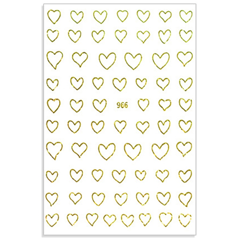 Miếng Dán Trang Trí Móng Tay Tự Dính Họa Tiết Trái Tim Ngọt Ngào Cho Nữ