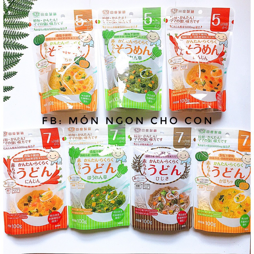 Mì cho bé, Mì Somen Rau Củ Akachan Tách Muối Nhật Bản cho bé ăn dặm từ 5 tháng tuổi - Shop Mẹ Khoai
