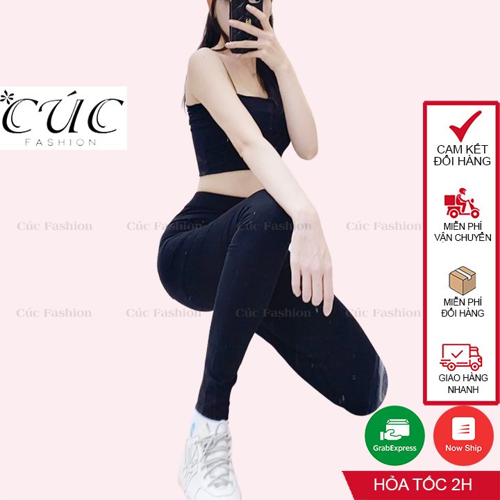 Quần legging dài nữ Cúc Fashion vải thun cao cấp giữ nhiệt leggin thun cạp cao ôm bó vải dày dặn bigsize QL08 | BigBuy360 - bigbuy360.vn