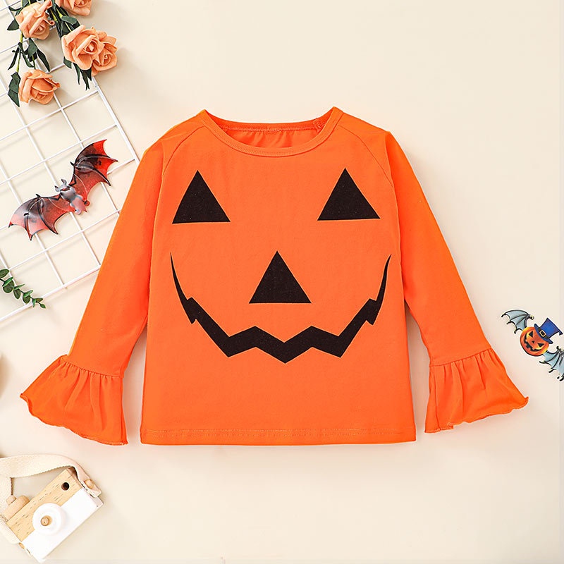 Combo bộ đồ bé gái 1-6 Tuổi Halloween dài tay áo thun Quần Dài set thời trang cho bé trẻ em