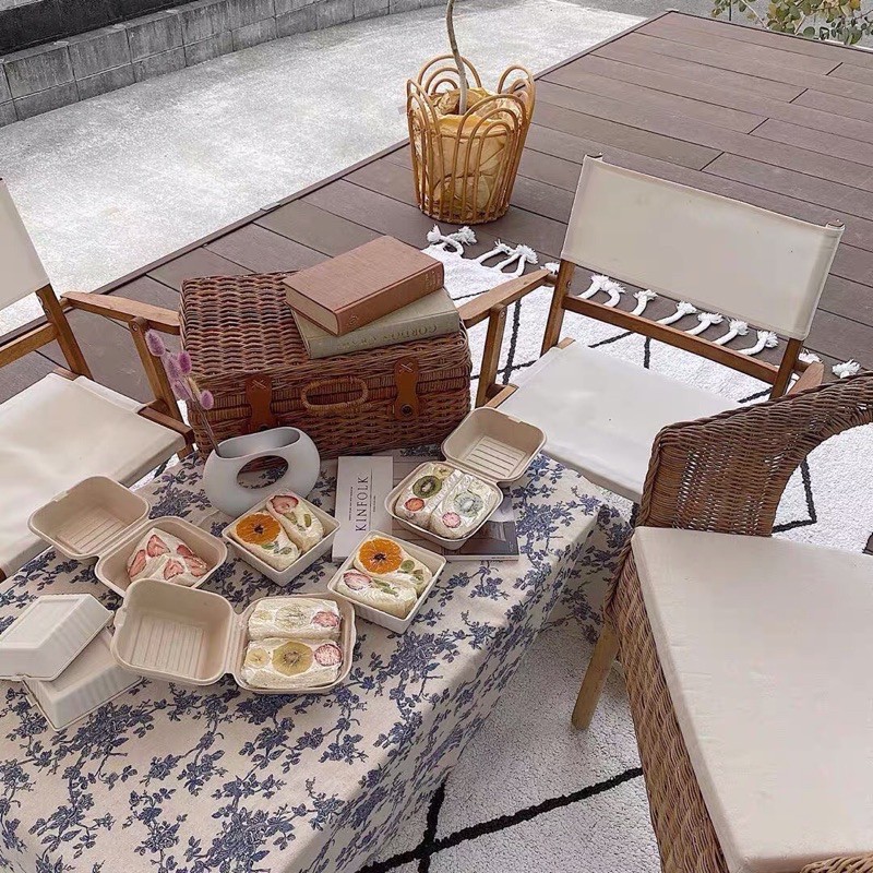 Thảm picnic, khăn trải bàn hoa văn vintage -may.decor-