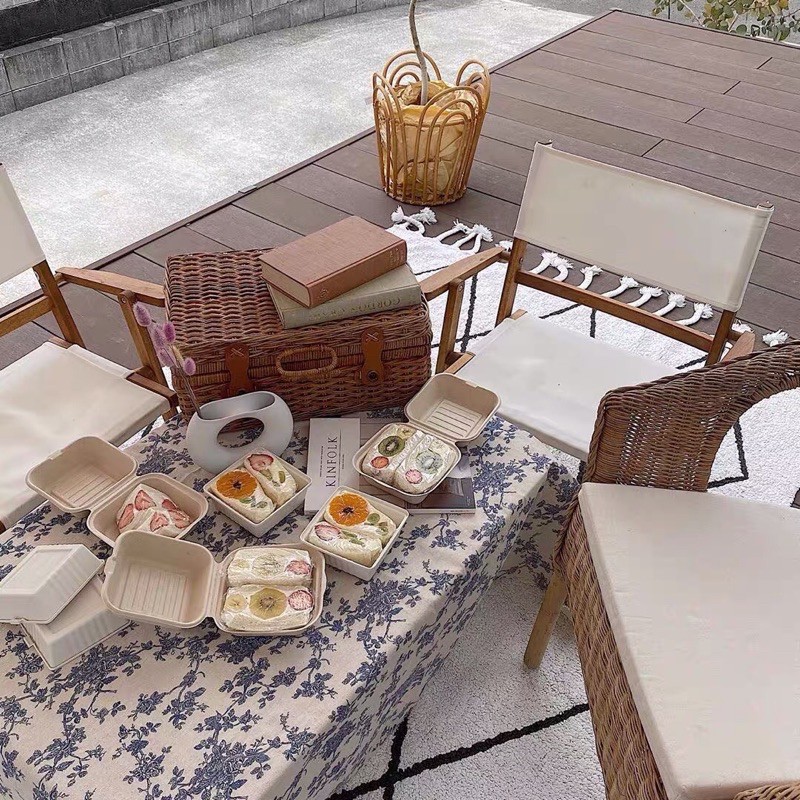 Thảm picnic, khăn trải bàn hoa văn vintage -may.decor- | BigBuy360 - bigbuy360.vn