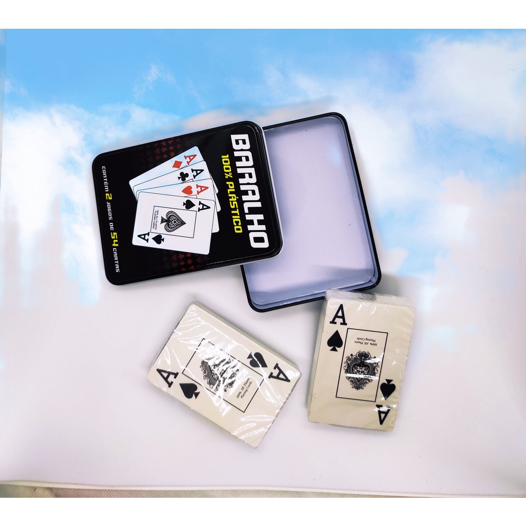 Set bộ bài tây nhựa hôp sắt bền đẹp chống nước 100% Plastic BN 24