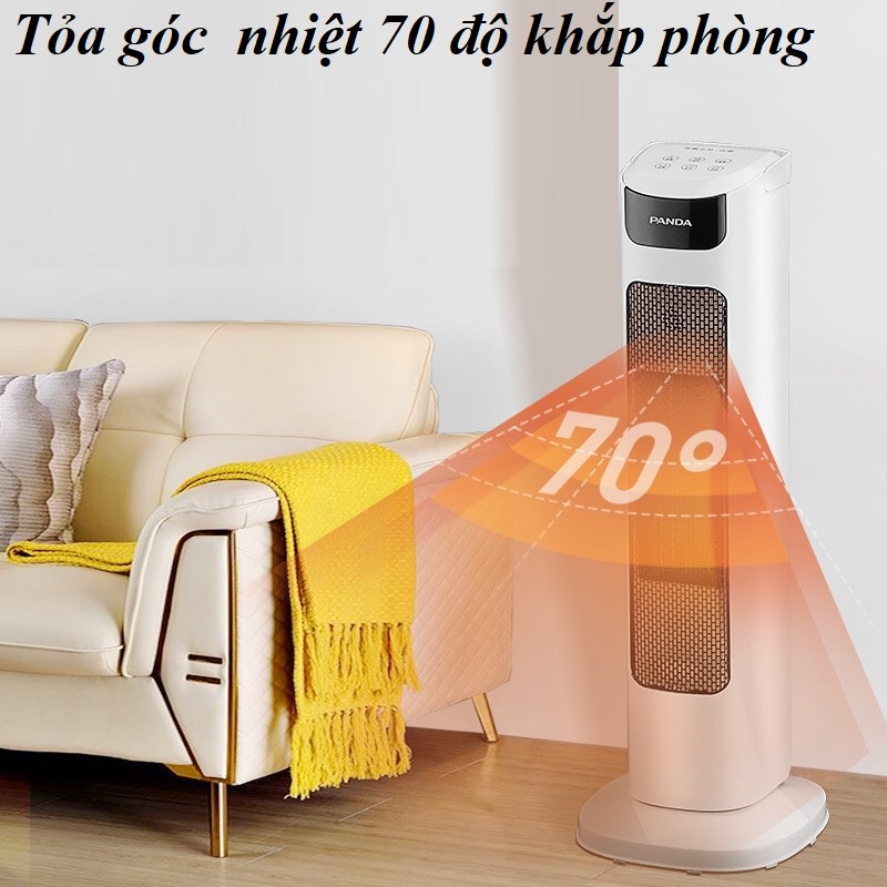 Quạt sưởi gốm Panda 2000W có điều khiển từ xa - Thương hiệu con gấu trúc - BH 1 năm