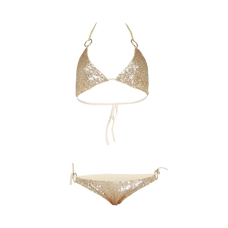 Bikini cổ yếm đính sequin lấp lánh