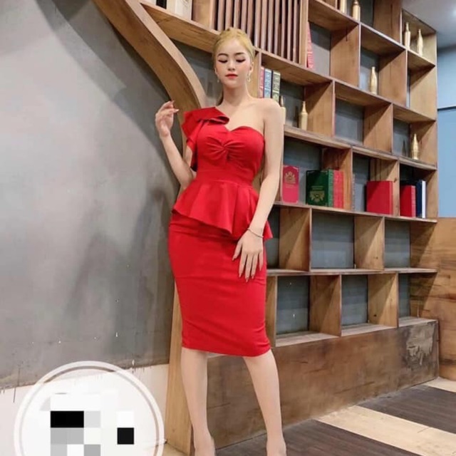 Set áo bèo lệch vai kèm chân váy