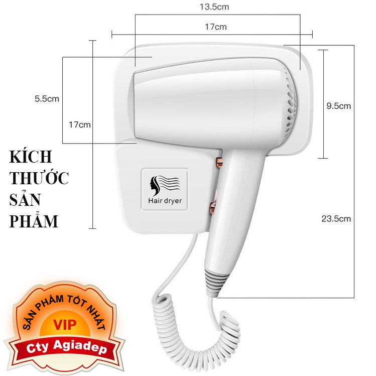 Máy sấy tóc treo tường có giá đỡ cho phòng tắm, Máy sấy tóc gắn tường cho khách sạn Giormani