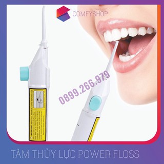 Tăm thủy lực Power Floss làm sạch sâu kẽ răng, hạn chế tổn thương lợi, sâu răng, hôi miệng. Nhỏ gọn tiện lợi.