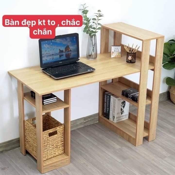 Bàn Làm Việc Chữ L Kèm Kệ Sách