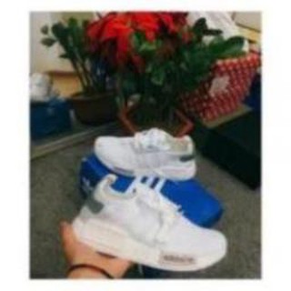 Giày Thể Thao : Giày Thể Thao NMD Trắng Gót Xanh /