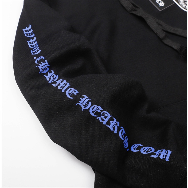 Áo Hoodie Thể Thao Plus Size Tay Dài In Hình Móng Ngựa Màu Xanh Dương Chrome Hearts Dành Cho Nam Và Nữ