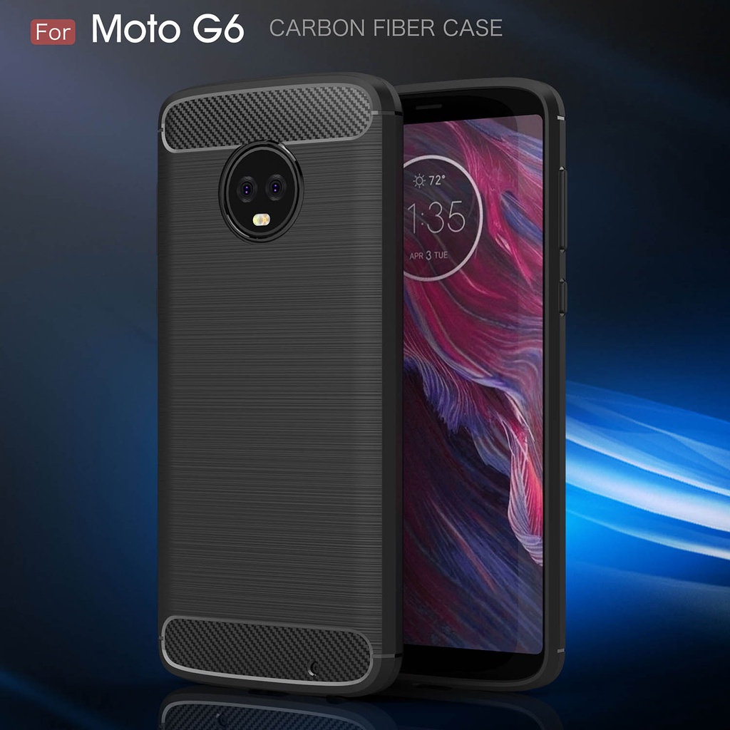 Mềm Ốp Lưng Sợi Cacbon Xước Nhiều Màu Cho Điện Thoại Motorola G9 Plus G6 G7 Plus G7 G8 Power Lite G7 G9 Play E5