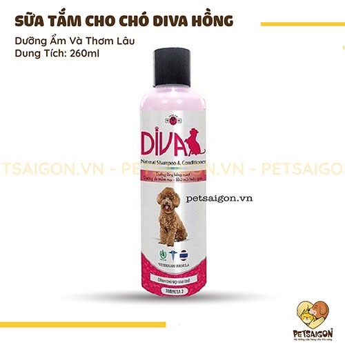 SỮA TẮM DIVA DƯỠNG ẨM CHO MỌI LOẠI CHÓ - CHAI 260ML