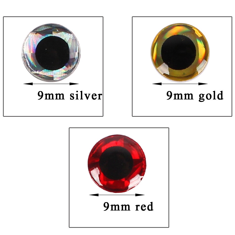 100 Mắt Cá 3D Nhân Tạo 4mm 5mm 6mm 7mm 8mm Sống Động Như Thật